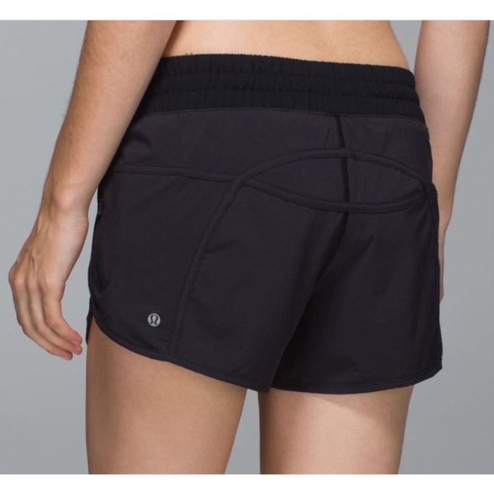 Lululemon Tracker Lined Short  Black Running Athletic Double Shorts 10